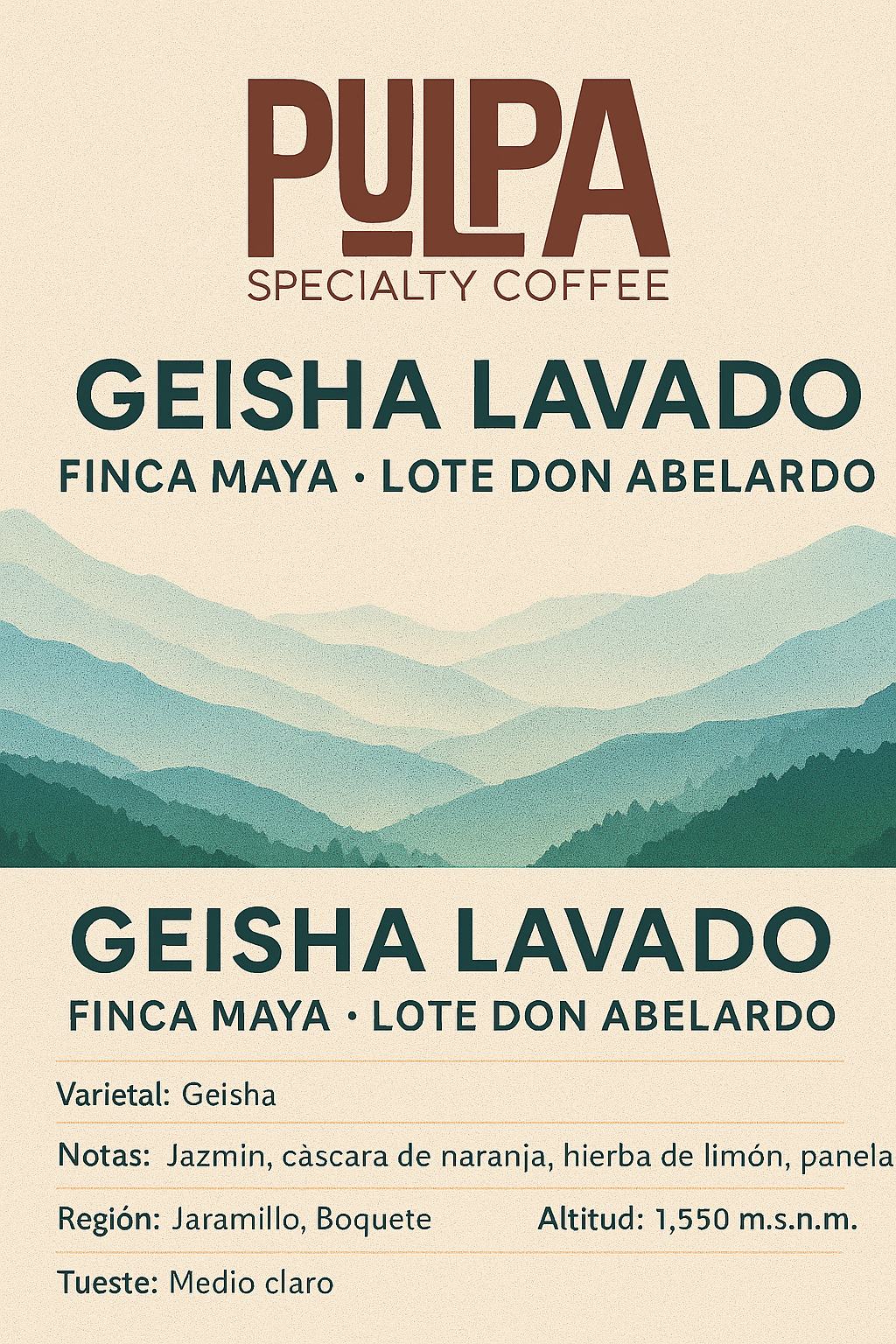 Geisha Lavado – Finca Maya, Lote Don Abelardo